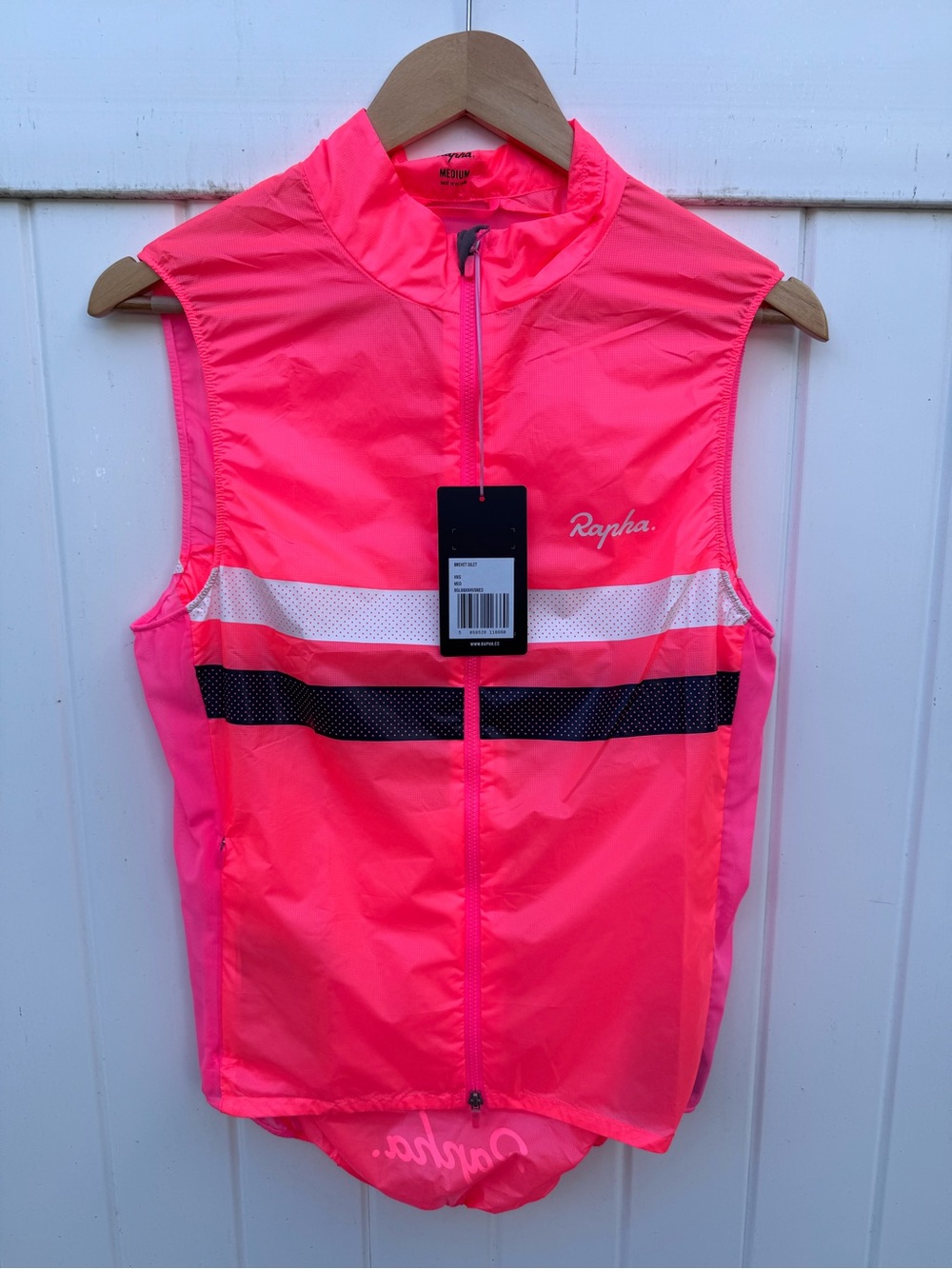 Rapha High-Vis Pink Brevet Gilet with Reflective Accents